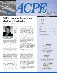 ACPE News - Spring 2009 Issue