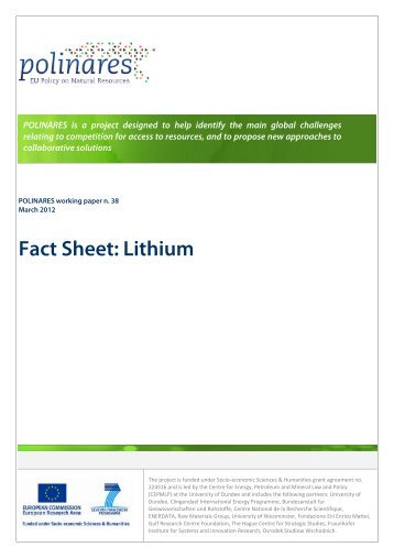 Fact Sheet: Lithium - POLINARES