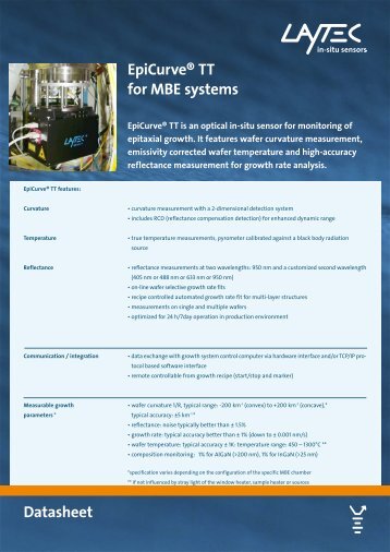 Epicurve® TT for MBE systems Datasheet - Episerve