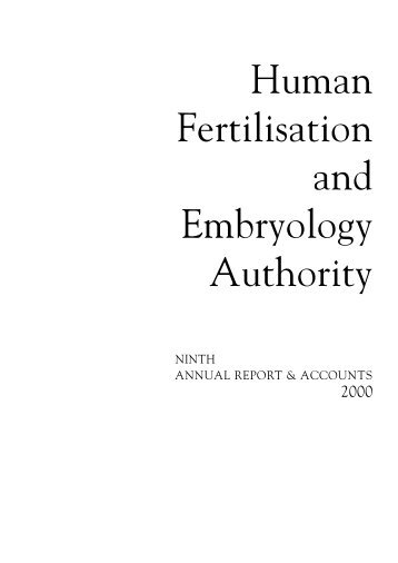 HFEA ANNUAL REPORT 2000.qxd - Human Fertilisation and ...