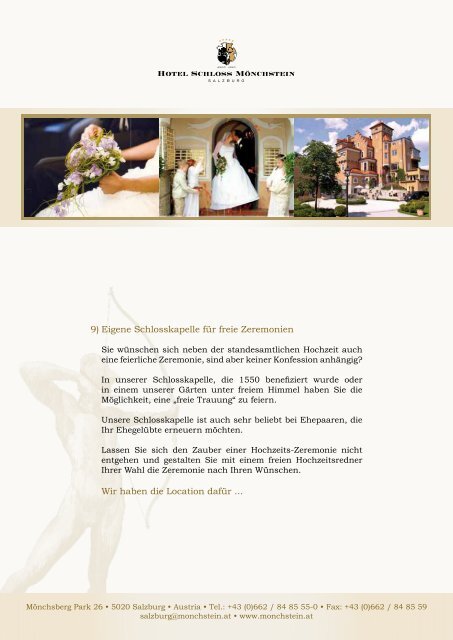 Hochzeit wie im Märchen... - Hotel Schloss Mönchstein