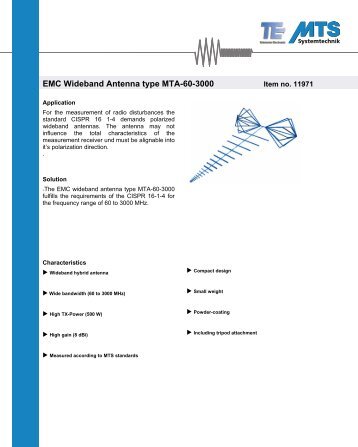 EMC Wideband Antenna type MTA-60-3000