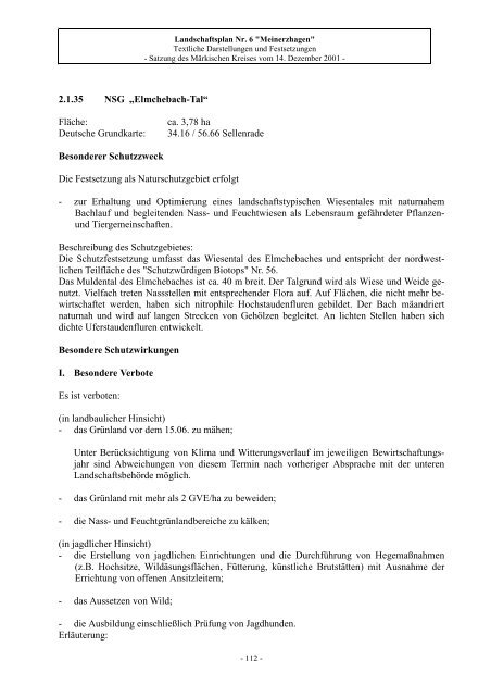 Landschaftsplan Nr. 6 „Meinerzhagen“ - Märkischer Kreis