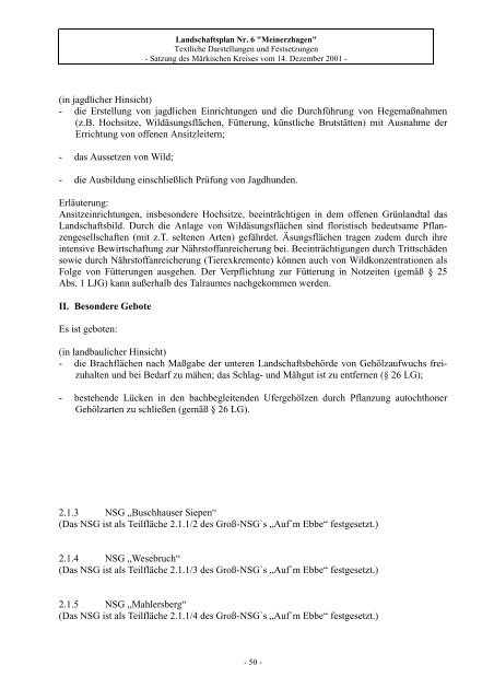 Landschaftsplan Nr. 6 „Meinerzhagen“ - Märkischer Kreis