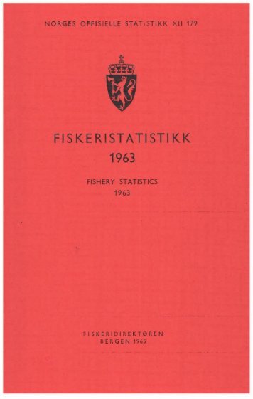 Fiskeristatistikk 1963 - Statistisk sentralbyrÃ¥