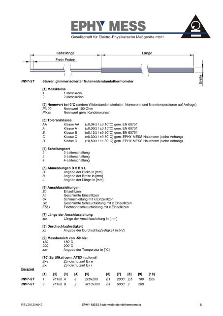 Bifilar gewickelte Nutenwiderstandsthermometer ... - Ephy Mess