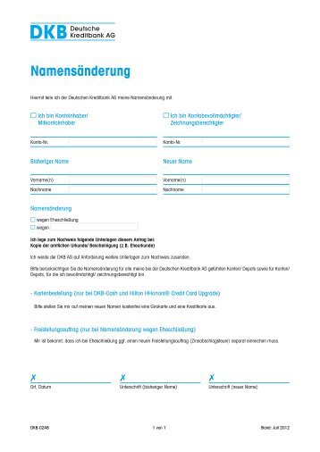 NamensÃ¤nderung - DKB