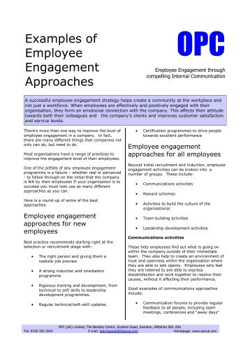 Examples of Employee Engagement Approaches - smallB