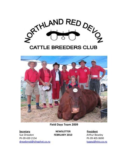 FEBRUARY 2010 News Letter - New Zealand Red Devon Cattle ...