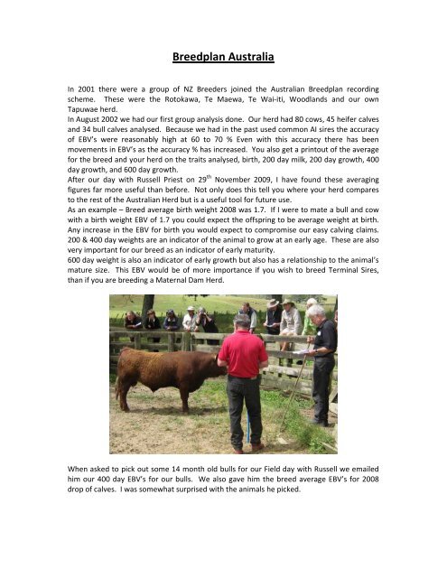FEBRUARY 2010 News Letter - New Zealand Red Devon Cattle ...