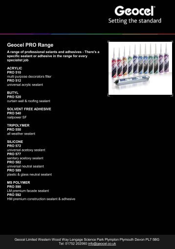 Geocel PRO Range - Digi-products
