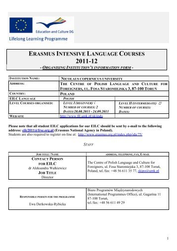 ERASMUS INTENSIVE LANGUAGE COURSES