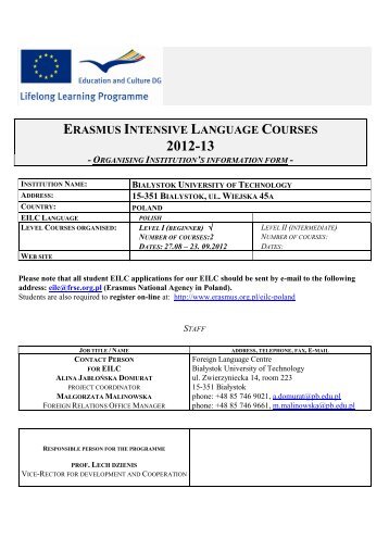 ERASMUS INTENSIVE LANGUAGE COURSES