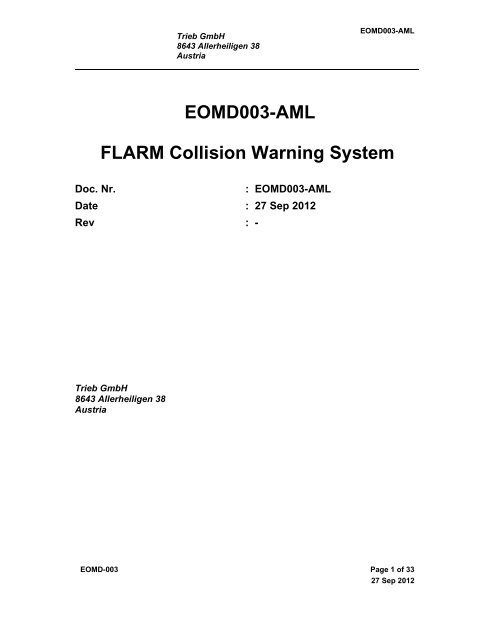 EOMD003-AML FLARM Collision Warning System - Garrecht ...