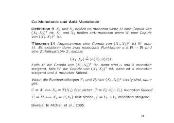 Co-Monotonie und Anti-Monotonie Definition 9 X1 und X2 heißen co ...