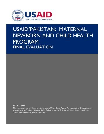 USAID/PAKISTAN: MATERNAL NEWBORN AND CHILD HEALTH ...