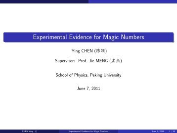 Experimental Evidence for Magic Numbers - phy