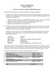 Instruction for Selected Candidates for BBA-MBA - Institute of ...