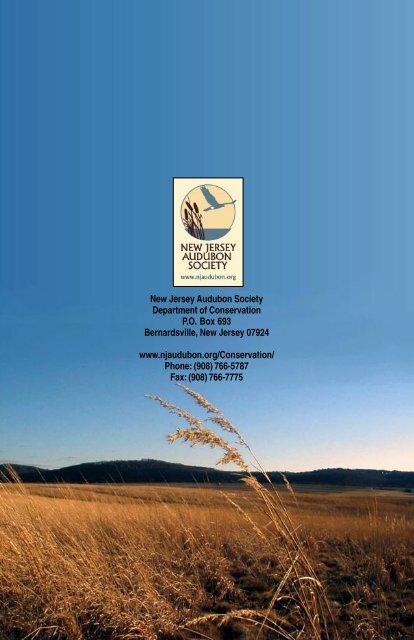 Incentive Programs for NJ Landowners - New Jersey Audubon Society