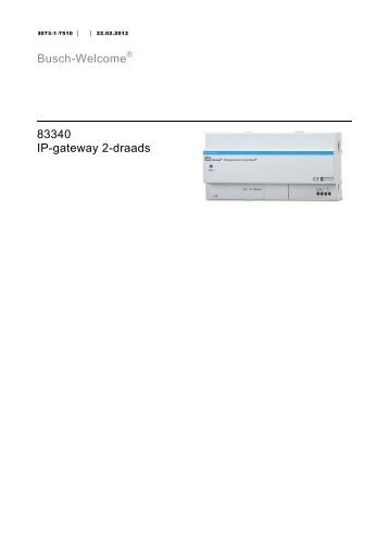 Busch-WelcomeÂ® 83340 IP-gateway 2-draads - BUSCH-JAEGER ...