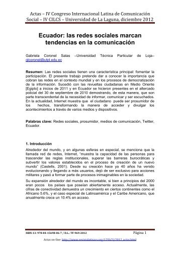 Ecuador: las redes sociales marcan tendencias en la comunicaciÃ³n