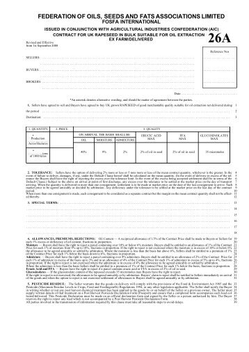 FOSFA 26A Contract - Gleadell