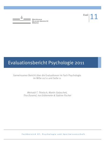 Evaluationsbericht 2011 - WWU Münster - Psychologie und ...