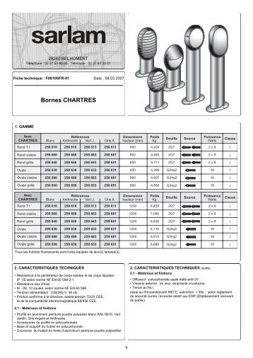 Fiche Technique F00105FR-01-BORNES CHARTRES.pdf - Sarlam