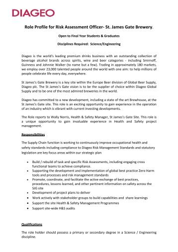 Role Profile for Risk Assessment Officer - Careers Development ...