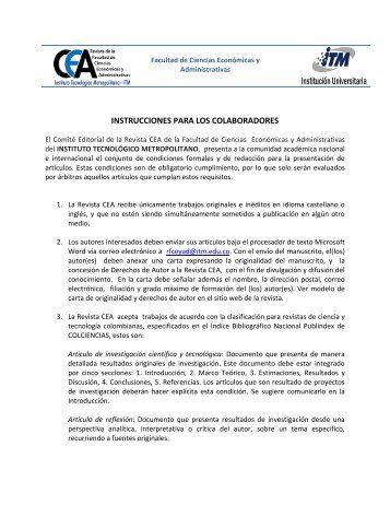 INSTRUCCIONES PARA LOS COLABORADORES - Instituto ...