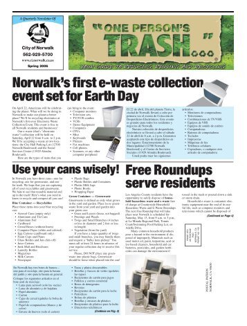 serve residents Norwalk's first e-waste collection ... - City of Norwalk