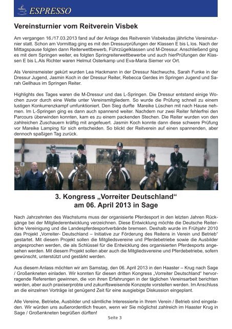 ESPRESSO - Pferdesportverband Weser-Ems e.V.