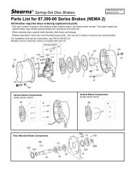 Parts List for 87,300-00 Series Brakes (NEMA 2) - Stearns - Rexnord