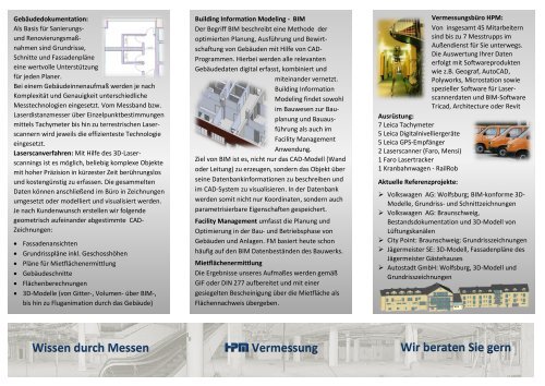 Flyer Gebäudebestandsdokumentation - HPM Vermessung