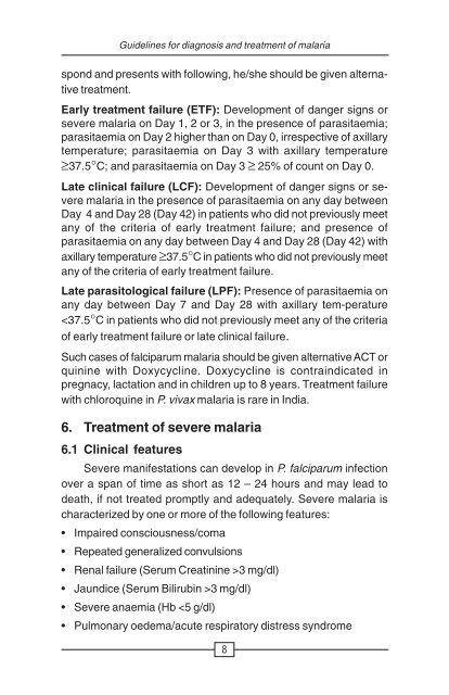 Guidelines for Diagnosis & Treatment of Malaria in India - NVBDCP