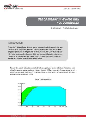 use of energy save mode with acc controller - Power-One
