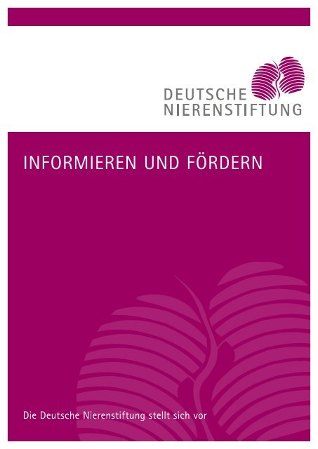 Informationsbroschüre - Deutsche Nierenstiftung