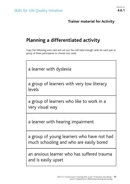 Approaches to differentiated teaching and learning - Excellence ...