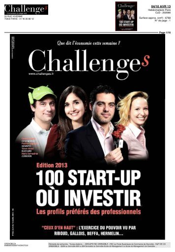 100 START-UP OÙ INVESTIR - Grenoble Ecole de Management