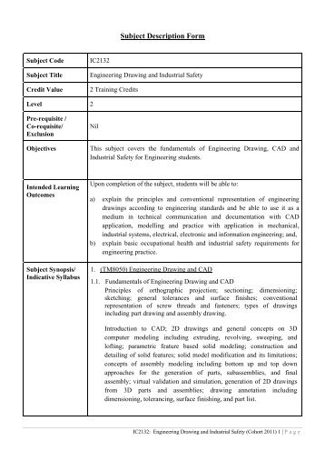 IC2132-Engineering Drawing and Industrial Safety