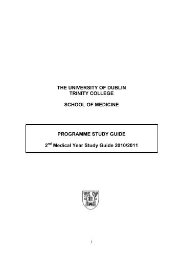 year-2-study-guide-2.. - School of Medicine - Trinity College Dublin