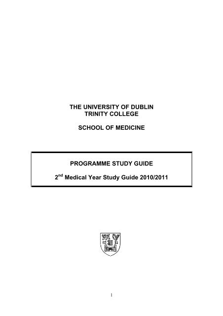 year-2-study-guide-2.. - School of Medicine - Trinity College Dublin