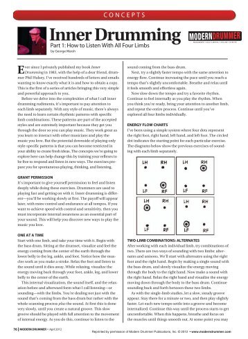 Inner Drumming - Modern Drummer Magazine