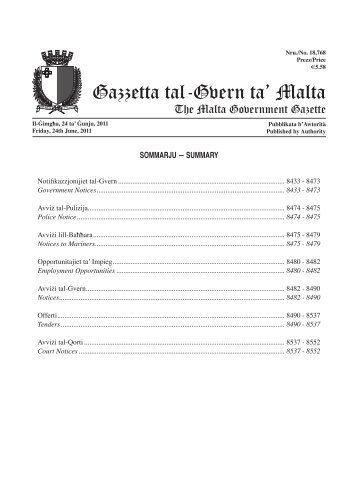 Gazzetta tal-Gvern ta' Malta - Doi-archived.gov.mt