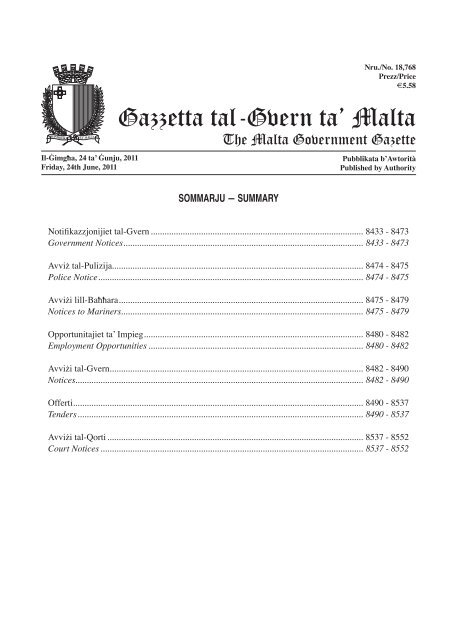 Gazzetta tal-Gvern ta' Malta - Doi-archived.gov.mt