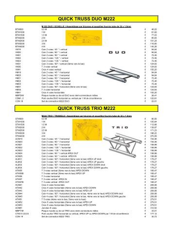 QUICK TRUSS DUO M222 QUICK TRUSS TRIO M222