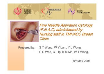 (FNAC) administered by Nursing staff in TMHACC ... - é«é¢ç®¡çå±