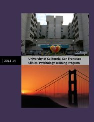 clinical psychology training program - UCSF Department of ...