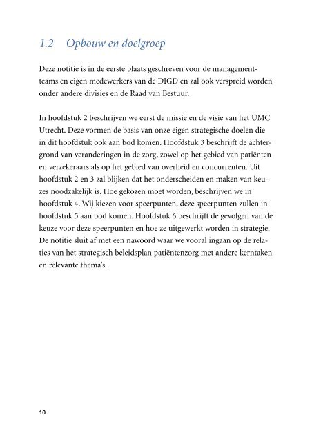 policy plan DIGD 2010-2015 - UMC Utrecht