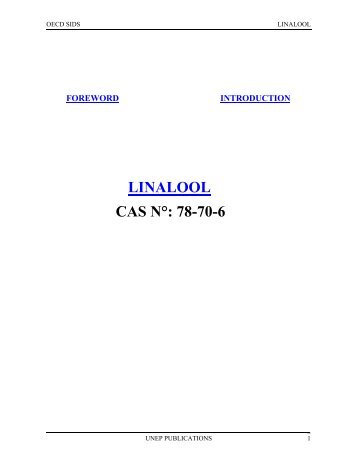 LINALOOL CAS N°:  78-70-6 - UNEP Chemicals